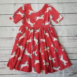Hanna Andersson Red Unicorn Dress Christmas